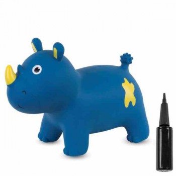 Skoczek gumowy nosorożec - niebieski