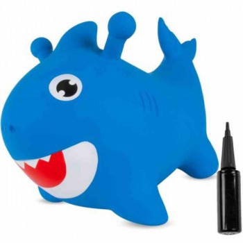 Skoczek gumowy rekin - niebieski