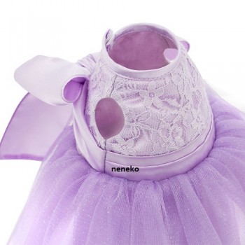 Przytulanka piesek Lucky Mimi w fioletowej sukience - 38cm