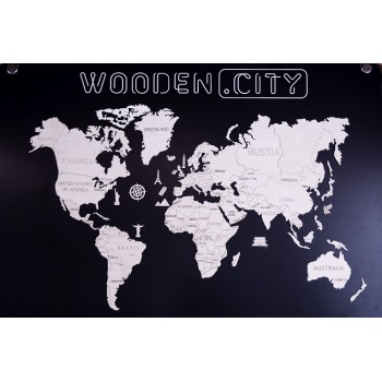 Drewniane puzzle 3D Wooden.City - Mapa Świata XL Coral
