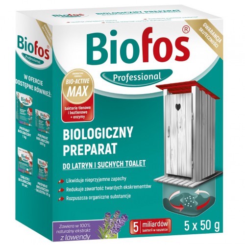 BIOFOS Professional preparat biologiczny do latryn i suchych toalet  5 szt x 50g