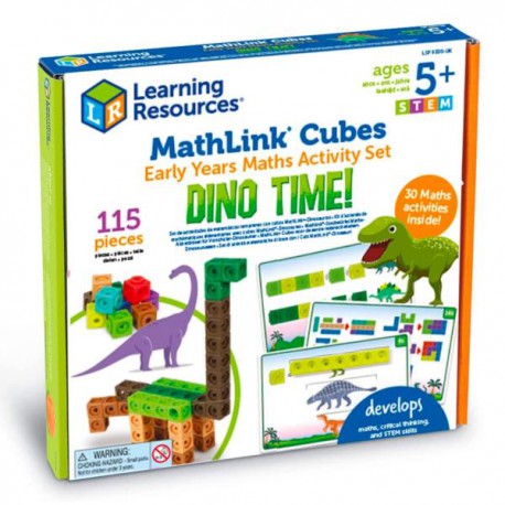 Klocki, Kostki Matematyczne, Zestaw Edukacyjny, MathLink Cubes, Czas Dino