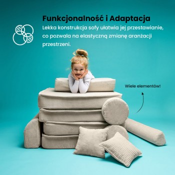 MeowBaby® Aesthetic Sztruksowa sofa dziecięca Prem