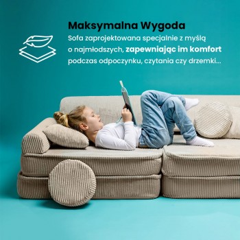 MeowBaby® Aesthetic Sztruksowa sofa dziecięca Prem