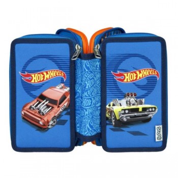 Potrójny Piórnik z Wyposażeniem, Hot Wheels