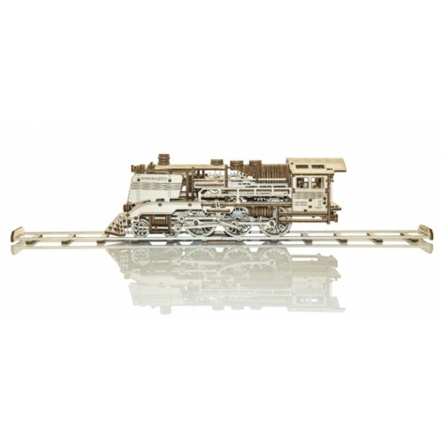 Drewniane puzzle mechaniczne 3D Wooden.City - WOODEN EXPRESS + tory kolejowe